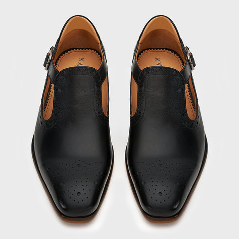 Bagh Brogue | Black Leather